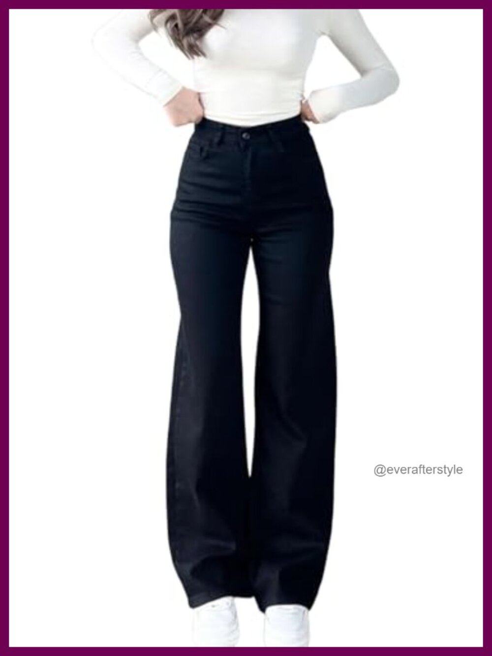 Curvy Fit High Waist Wide Leg Stretch Jeans Tummy Control